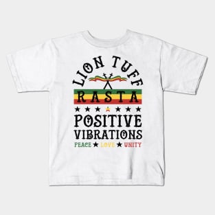 Lion Tuff Rasta Vibes Kids T-Shirt